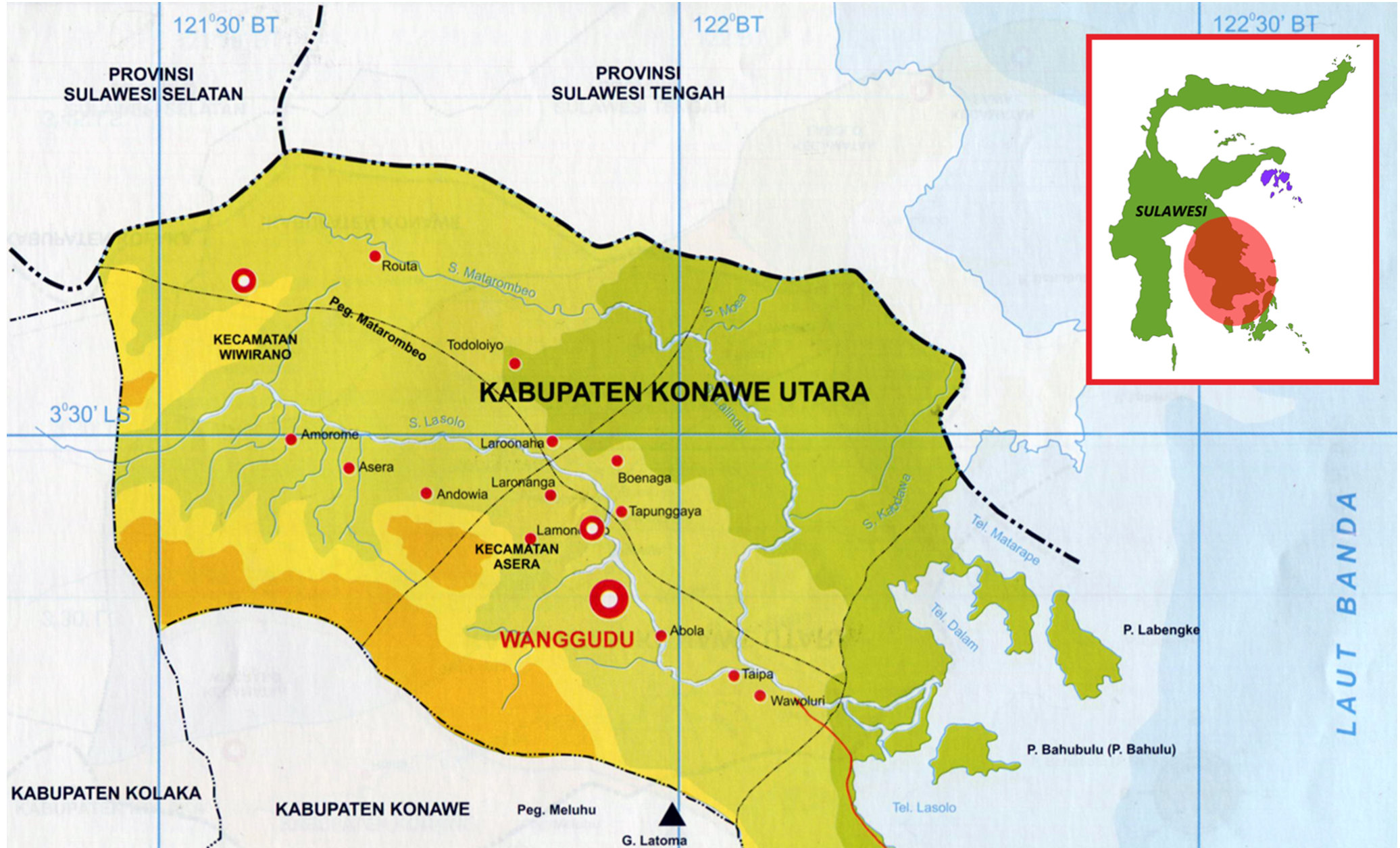 TIKTAK.ID - Peta Lokasi Desa Fiktif, Desa Tanggondipo, Konawe, Sulawesi Tenggara