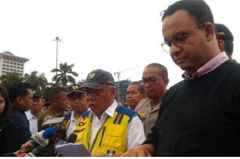Anies dan Menteri Basuki Kembali Beda Suara Soal Penanganan Banjir Jakarta