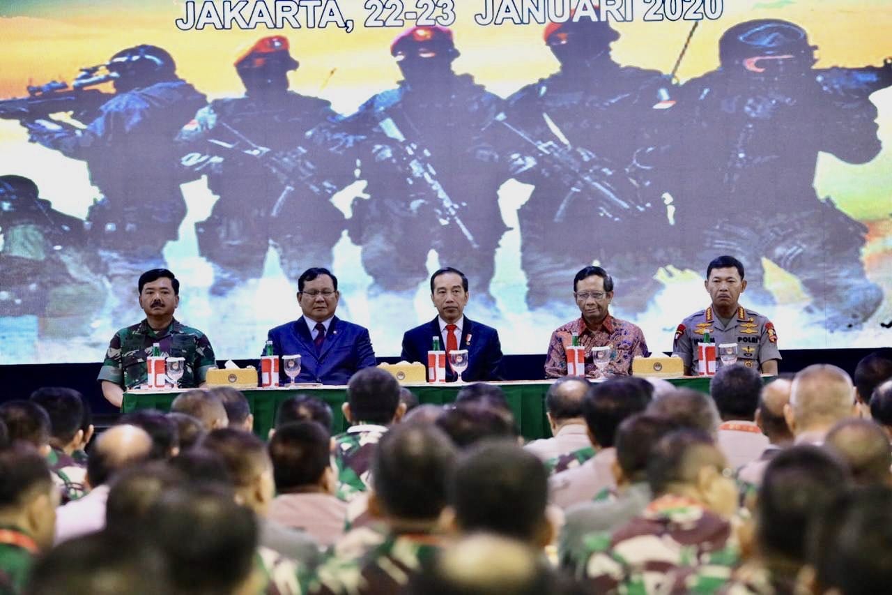 Prabowo Puji Kehadiran Jokowi di Rapim Kemhan: Bangkitkan Semangat Moril dan Percaya Diri