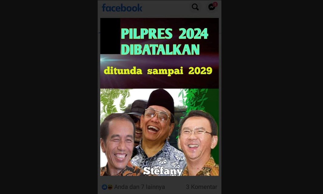 (Cek Hoaks atau Fakta) Pemilihan Presiden Diundur 5 Tahun ke 2029