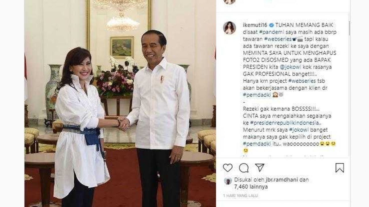 Fakta Seputar Pengakuan Ike Muti 'Disuruh Anak Buah Anies Hapus Foto Jokowi'