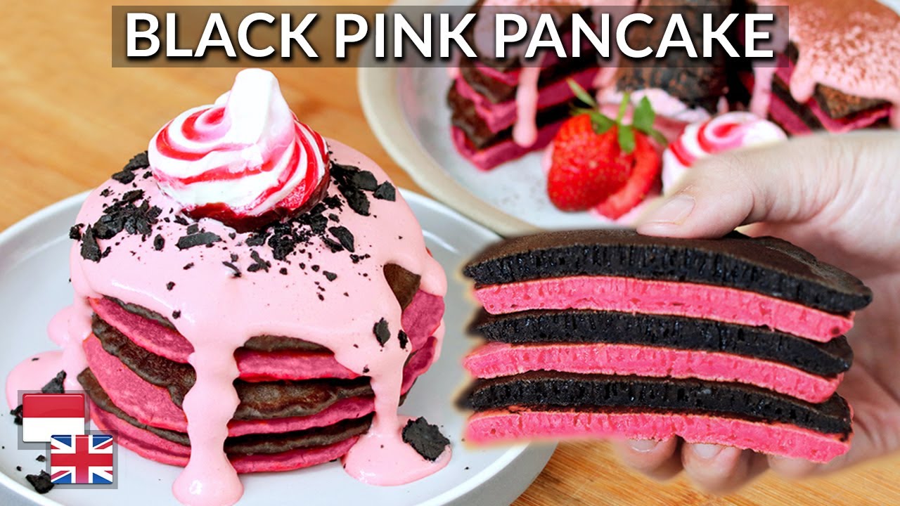 Resep Pancake Black Pink Topping Ice Cream