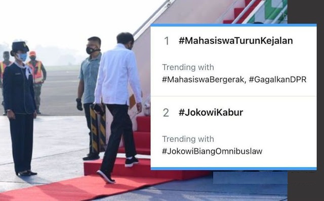 Tagar #JokowiKabur Trending Saat Mahasiswa Demo di Istana, Ternyata Gara-gara Ini