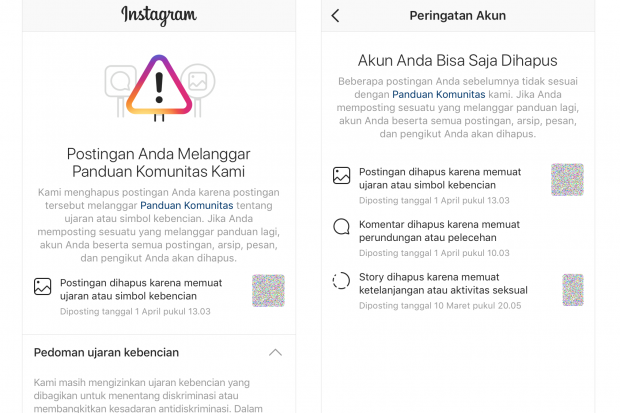 Ketentuan Unggahan Agar Tak Dihapus Instagram