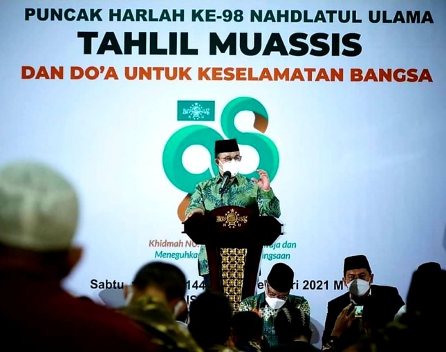 Di Harlah NU ke-98 Anies Baswedan Doakan Jokowi
