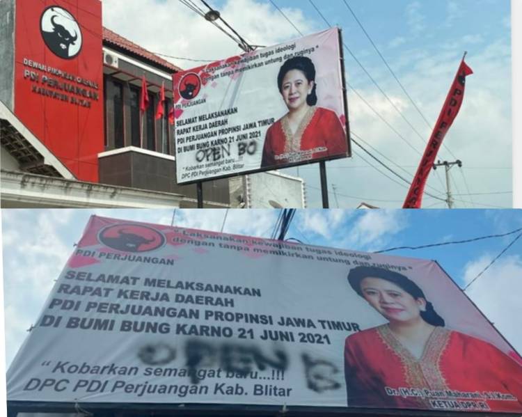 PDIP Lapor Polisi Usai Heboh Coretan 'Open BO' di Baliho Puan