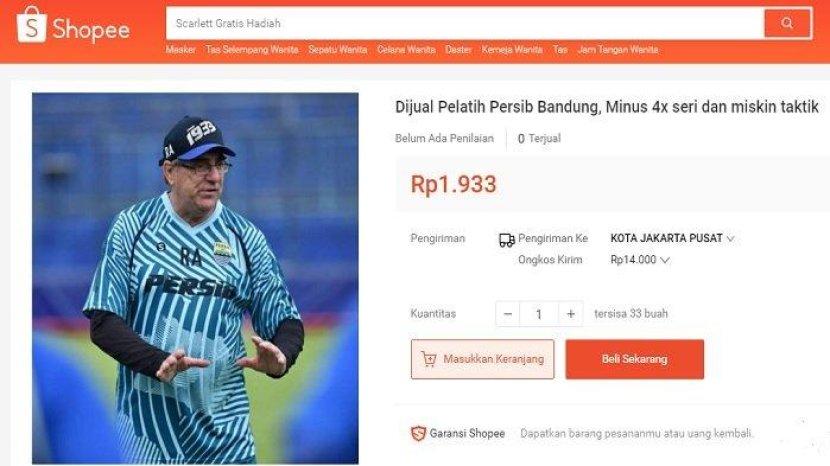 Pelatih Persib Dijual Murah di Toko Online, Harga Rp1.933 Extra Cash Back
