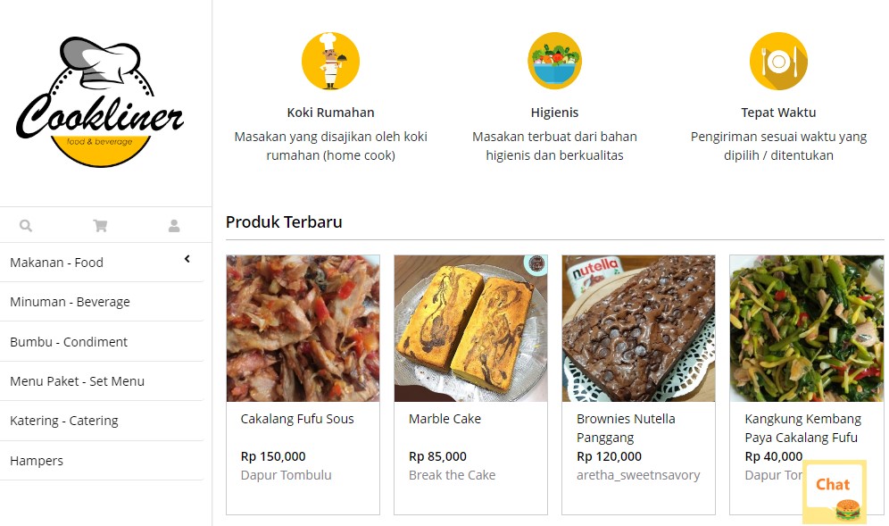 Cookliner, Portal Jual Beli Masakan Rumahan