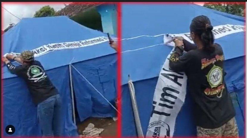 Aksi Pencopotan Label Gereja di Posko Gempa Cianjur oleh Ormas Garis Panen Kecaman