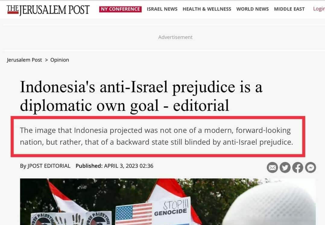 Media Israel Sempat Tak Bisa Diakses Usai Ejek Indonesia Negara Terbelakang