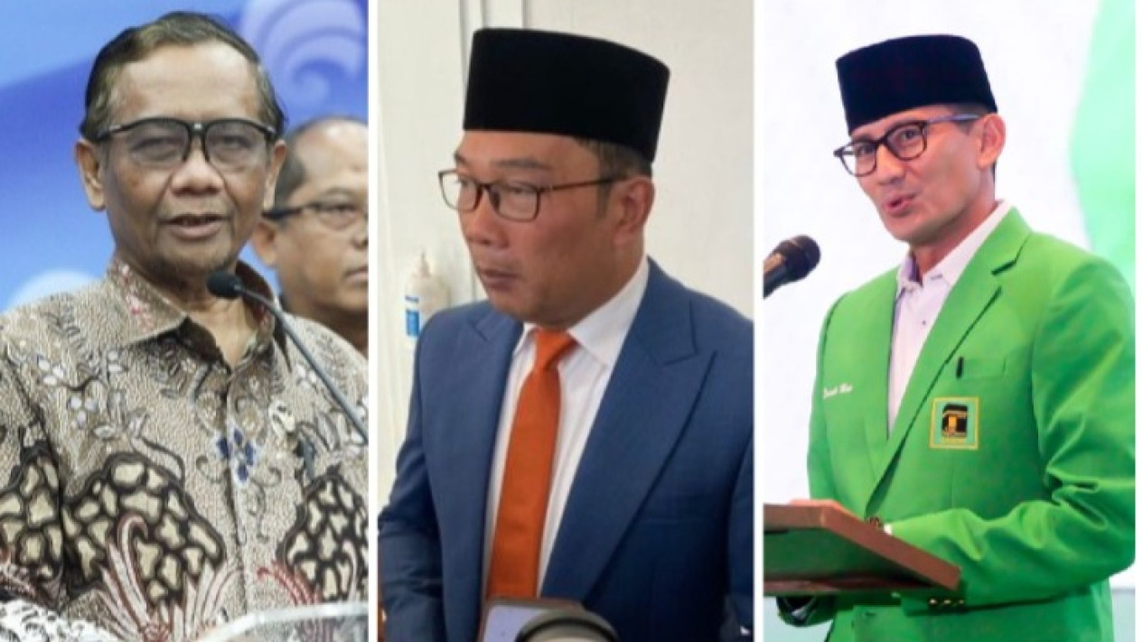 Bacawapres Ganjar Tersisa Tiga Nama: Mahfud MD, Ridwan Kamil dan Sandiaga Uno