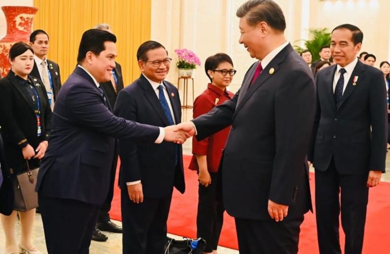 Diisukan Bakal Deklarasi Jadi Cawapres Prabowo, Erick Thohir Masih Dampingi Jokowi ke Tiongkok